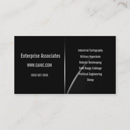 Collection noire hyper : Carte de visite d'arc (Devant)