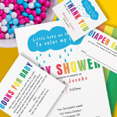 Invitation Baby shower couleur arc-en-ciel