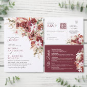 Save The Date Burgundy & Blush Floral Calendar (Personnalisez la collection de ce créateur indépendant.)