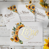 Sticker Rond Mariage de tournesol Rustique Automne
