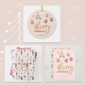 Papier Cadeau Casse-noix rose pâle Sugar Land Aquarelle