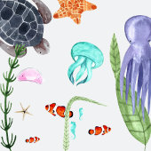 Gobelets En Papier Ocean Animaux Tortue Crabe Anniversaire Bleu