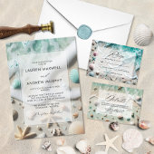 Ocean Sand Beach Destination Mariage Invitation