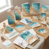 Ocean Beach Blue Earthtone Waterverf Menu