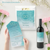 Carte De Placement 70e fête d'anniversaire Parties scintillant bleue