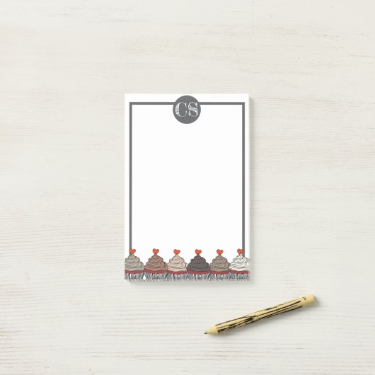 Collection of cupcakes post-it® notes (Op bureau)