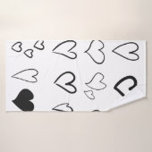 Collection of hand drawn hearts isolated on white badhanddoek (Badhanddoek)