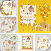 Sticker Rond Oh Babee, Bee Watercolor Baby shower