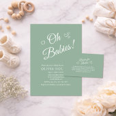 Oh Babies Salie Groene Tweeling Baby Shower Knop Ronde Button 6,0 Cm