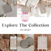 Invitation Oh Baby Beige Genre Neutre Baby shower moderne