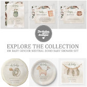 Serviette En Papier Oh Baby Genre Neutre Boho Baby shower Invitation