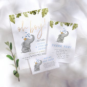 Elephant & Jungle Baby shower vert Merci
