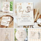 Invitation Oh Boy, Teddy Bear Baby shower boy