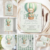 Serviette En Papier WatercolorTeddy Bear Baby Shower Boy Party