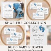 Invitation Oh garçon Parties scintillant bleue Pieds photo Co