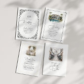 Invitation Élégant Code QR de Mariage Noir & Blanc Monogrammé