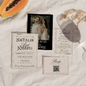 Cartes de table de mariage élégantes noir crème Ol