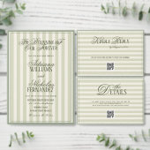 Old Money Green Ivory Wedding Bedankkaart (Personaliseer de collectie van deze zelfstandige maker.)