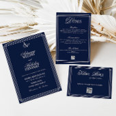 Save The Date Mariage de calligraphie bleue de luxe