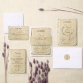 Invitation Rustic Old Paper Wreath (Personnalisez la collection de ce créateur indépendant.)