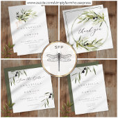 Invitation Olive Branch Watercolor Elegant Minimalist Wedding