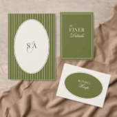 Code QR RSVP Mariage Rayures Vert Olive Ancien Arg (Personnalisez la collection de ce créateur indépendant. )
