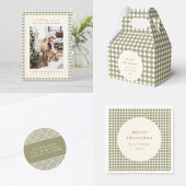 Olive Gingham Plaid gepersonaliseerd vanaf Kerstmi Klein Cadeauzakje