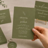 Olive Green Botanical Minimal Merci