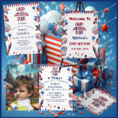 Een Amerikaanse Dude 4 juli Rood Wit Blauw Verjaar Papieren Bekers