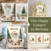 Assiettes En Carton One Happy Camper 1st Birthday Paper Plates