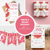 Serviette En Papier Un dans une pastèque Premier anniversaire Pastèque