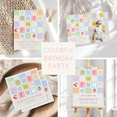 Invitation Trop amusant Gingham Coloré 2ème Anniversaire