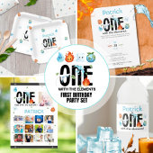 UN Avec Les Éléments Première Invitation Anniversa