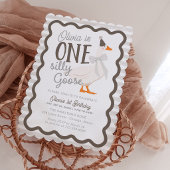 Serviette En Papier One Silly Goose Beige Bow 1st Birthday