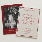 Modern Burgundy Wedding Details Qr Code Informatiekaartje