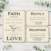 Invitation de Mariage campagnard rustique orange e (Personnalisez la collection de ce créateur indépendant.)