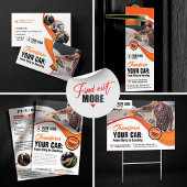 Carte Postale Orange Washing Waxing Service de détail automatiqu