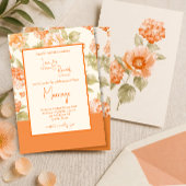 Faire-part de mariage formel floral orange