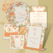 Assiettes En Carton Mariage Floral Orange