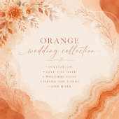 Invitation Mariage Feuillage Orange Automne Rustique