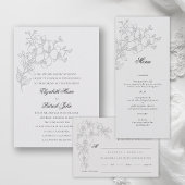 Invitation Orchid Waltz Formal Traditional Ivory Wedding