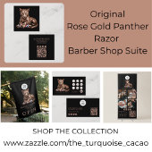 Carte De Visite Salon de coiffure Rose Gold Panther Qr Code Coiffe