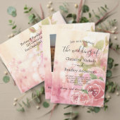 Blush Roos Botanische QR Code Wedding Informatiekaartje (Personaliseer deze collectie van deze onafhankelijke maker. Test)