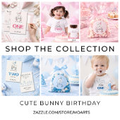 Invitation Les 2 ans du mignon petit garçon lapin bleu