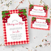 Assiettes En Carton Cerise sur le dessus Automne En vichy Baby shower 