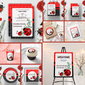 Assiettes En Carton Notre petit amour Bug rouge Baby shower noir