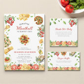 Invitation Little Meatball Italian Pasta Baby Shower