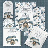 Serviette En Papier Little Mushroom Blue Fairy Anniversaire de enfant