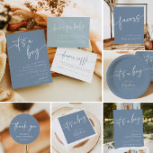 Serviette En Papier Dusty Blue Baby shower papier serviettes moderne g