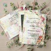 Bandeau De Faire-part Mariage Rose vintage (Personnalisez la collection de ce créateur indépendant. Test)